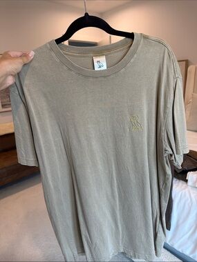 OVO Men's taupe Owl Embroidered Short Sleeve Tee